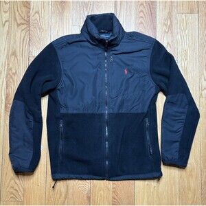 Vintage Polo Ralph Lauren Men Jacket Medium Logo Pony Polartec Full Zip Outdoors
